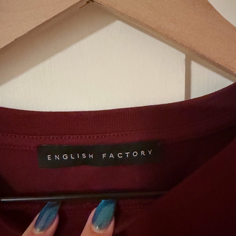 English Factory Deep Red Puff Sleeve Blouse NWOT - Picture 4 of 4